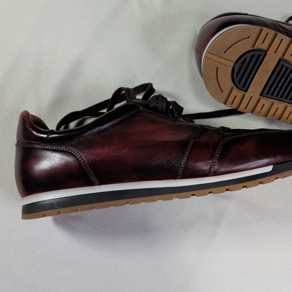 Magnanni Mens 22293 Burgundy Calfskin Leather Sneakers Made in Spain Size 12 M - Picture 5 of 10